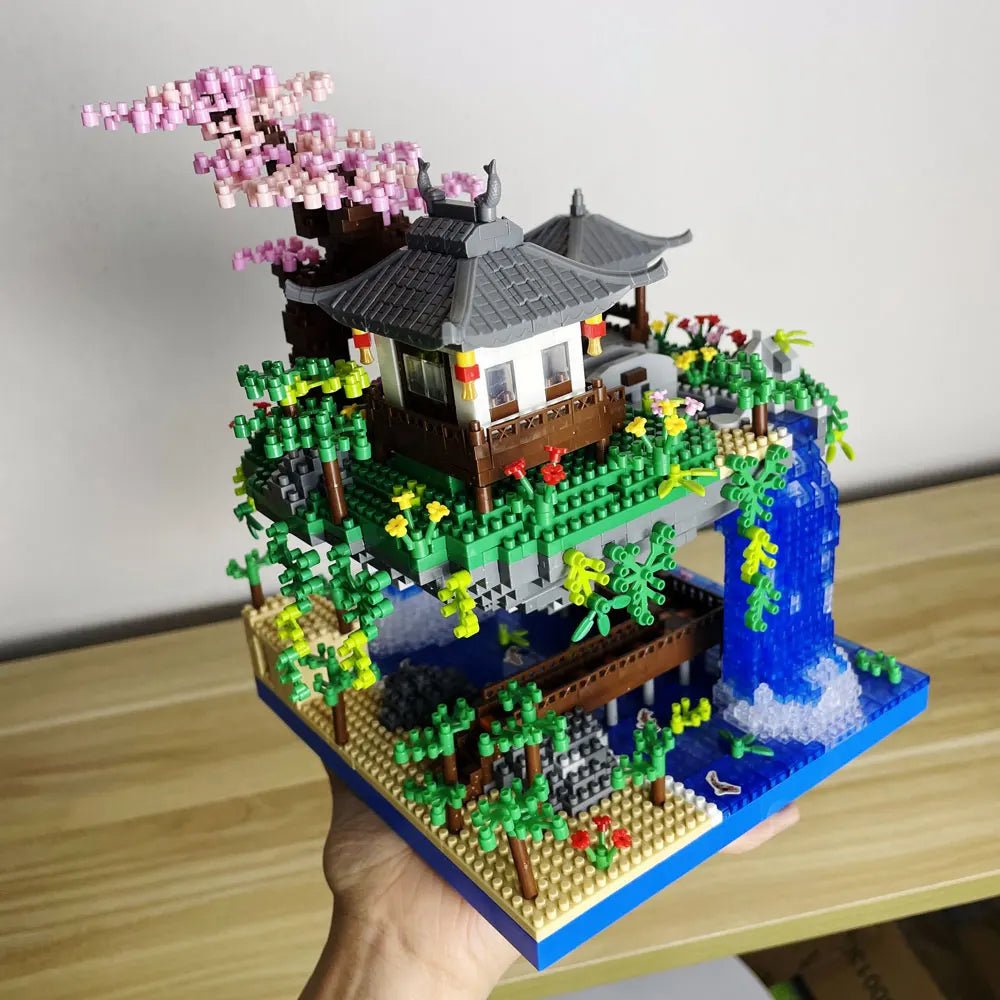 Peach Blossom Pond Building Blocks: Exquisite Traditional Chinese Architecture for Home Decor and Collectors