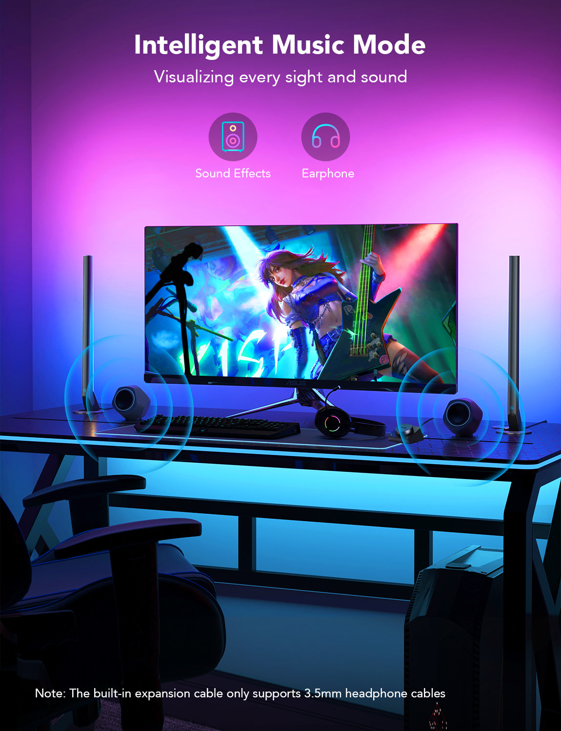 Govee RGBIC Gaming Light Bars — Evangelion-Inspired Neon Battle Zone