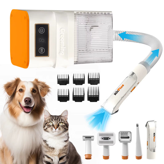 Ultimate Professional Dog Grooming Kit: Rechargeable Trimmer, Powerful 12000Pa Suction, 99% Hair Removal, 2L Vacuum, 11 Essential Tools