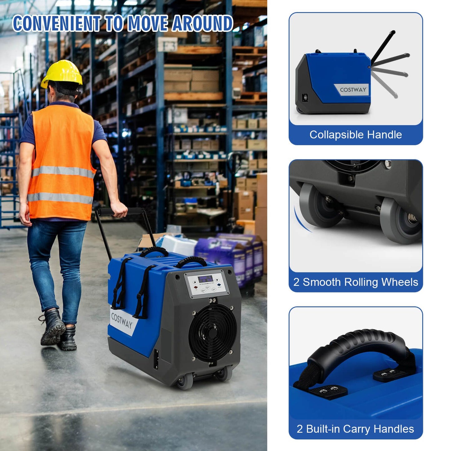 High-Efficiency 85L/Day Commercial Dehumidifier with Pump & 24-Hour Timer