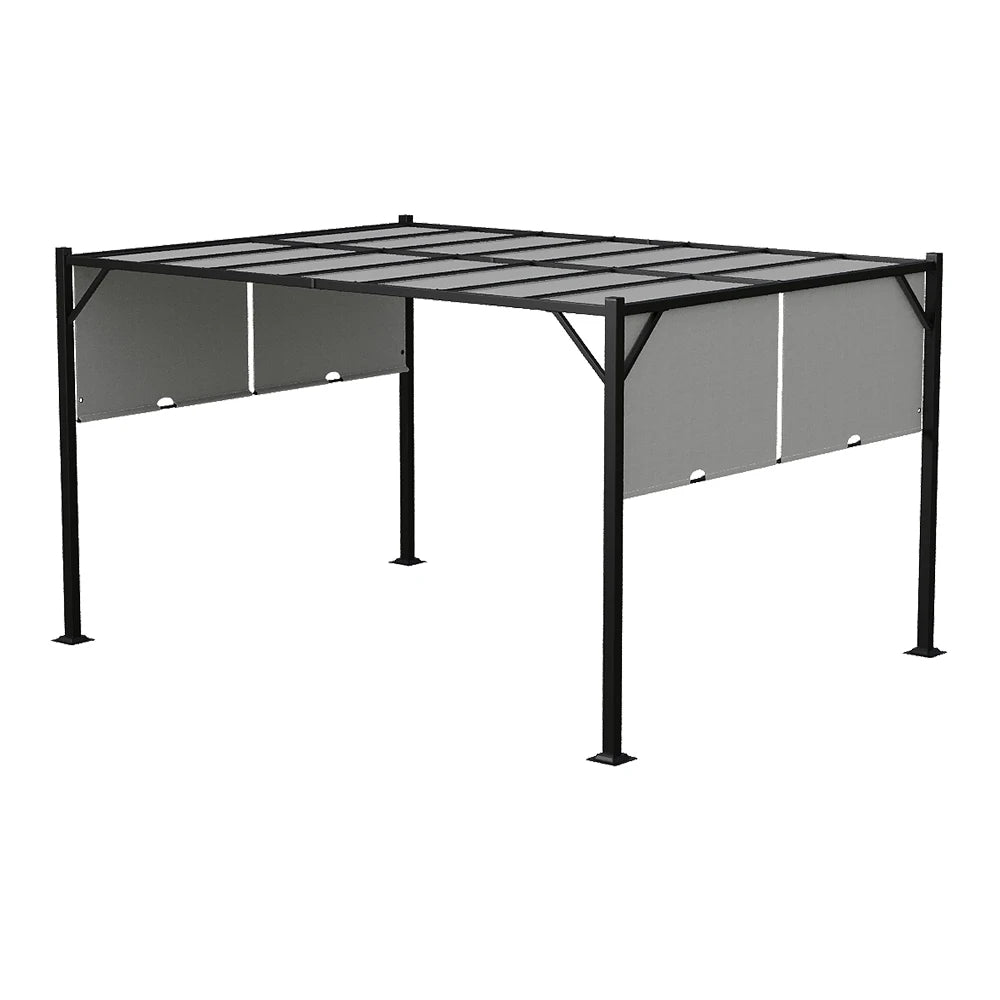 Outdoor Retractable Pergola with Canopy for Garden and Patio - Modern Classic Sunshade and Decorative Shelf
