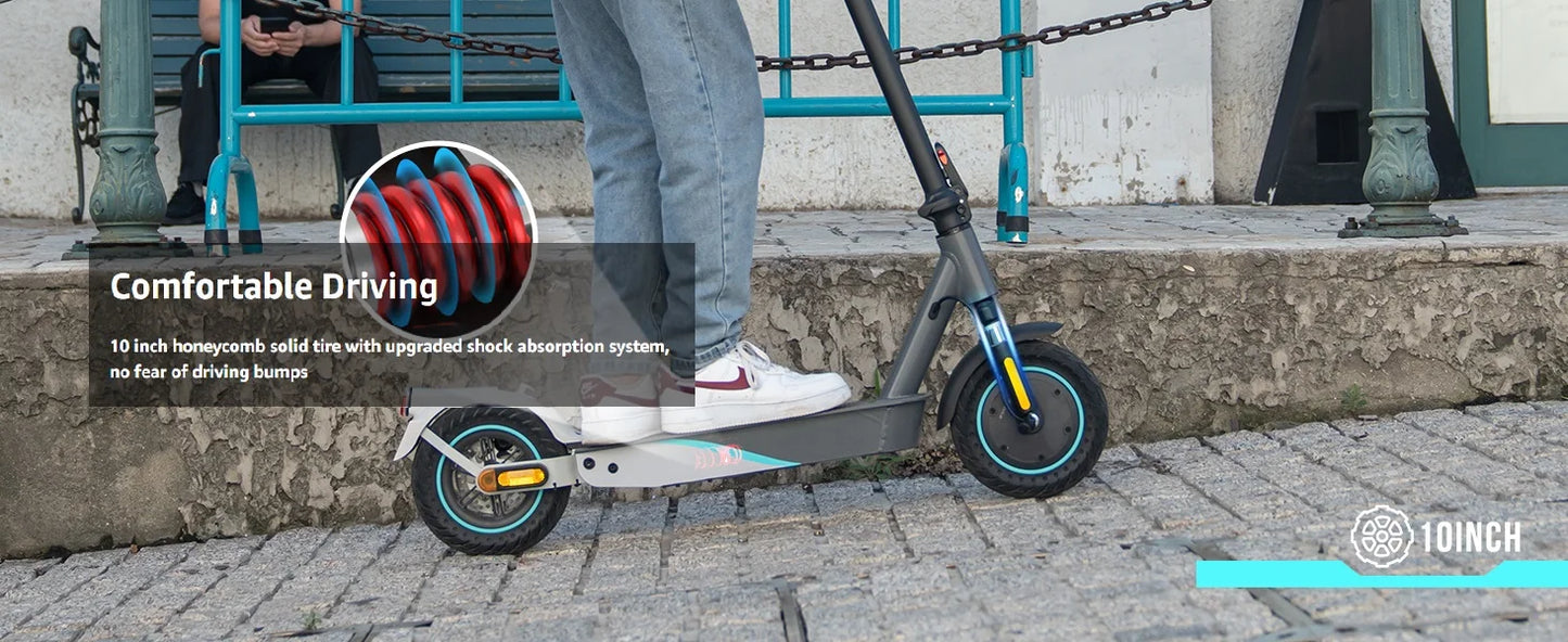 RCB 10" Electric Scooter Adult R19, 30-35 Km Range, Max Speed 25 km/h and 150kg Load, 3 Speed Settings, App Control