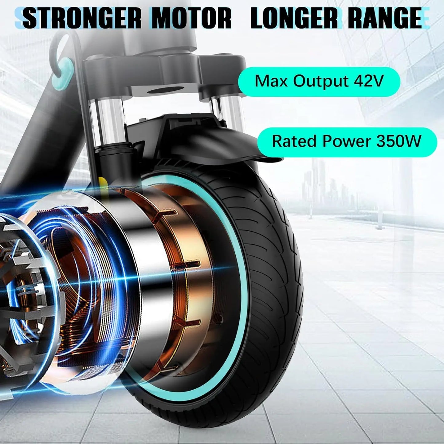 RCB R17 Electric Scooter, 350W Motor, Speed up to 25 km/h, 30 km of autonomy, 8.5" Solid Tire, Maximum Load 120 kg, Dual Braking