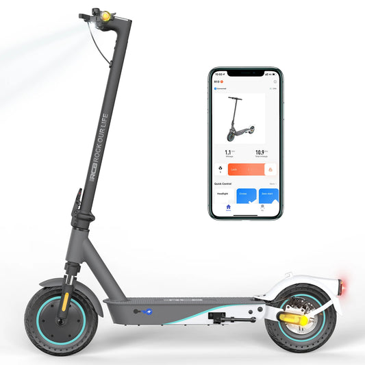 RCB 10" Electric Scooter Adult R19, 30-35 Km Range, Max Speed 25 km/h and 150kg Load, 3 Speed Settings, App Control