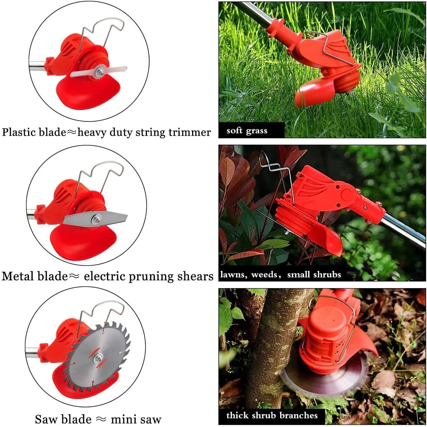 Cordless Grass Trimmer 12V - 2 Battery Powered Garden Edger & Lawn Cutter