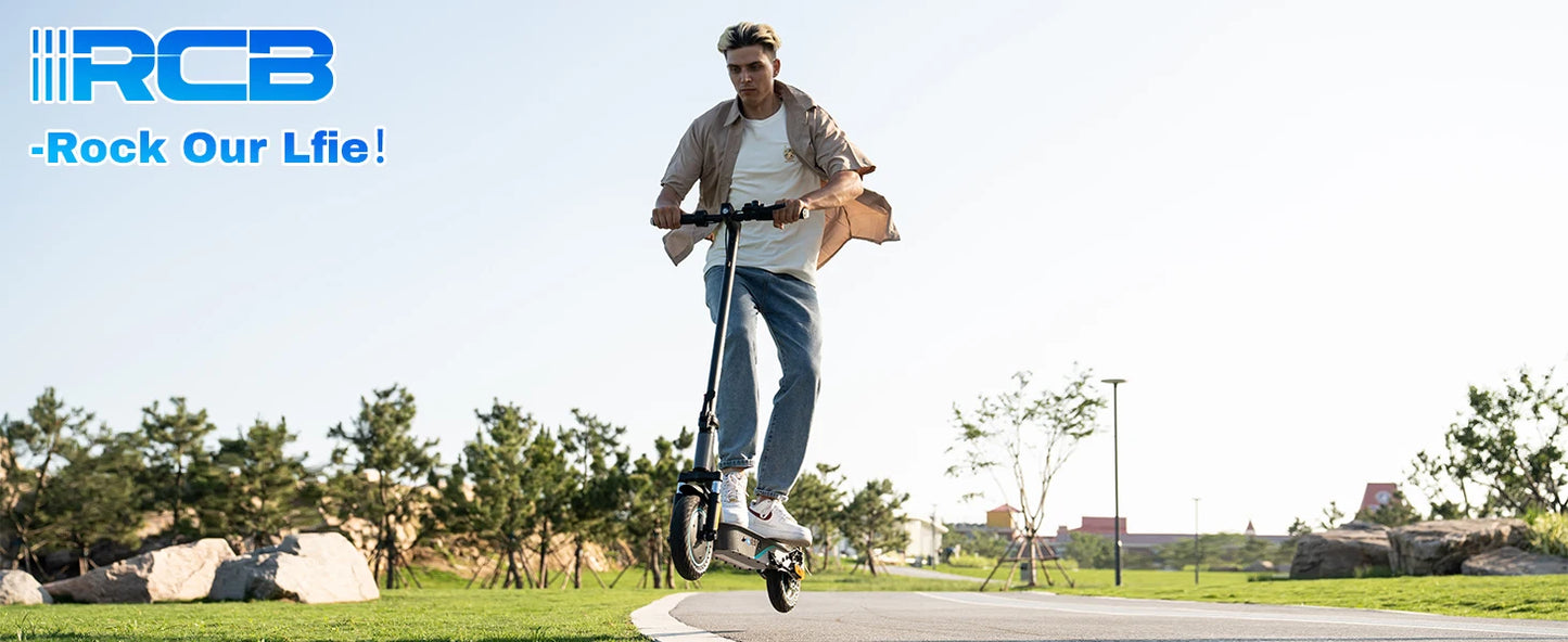 RCB 10" Electric Scooter Adult R19, 30-35 Km Range, Max Speed 25 km/h and 150kg Load, 3 Speed Settings, App Control