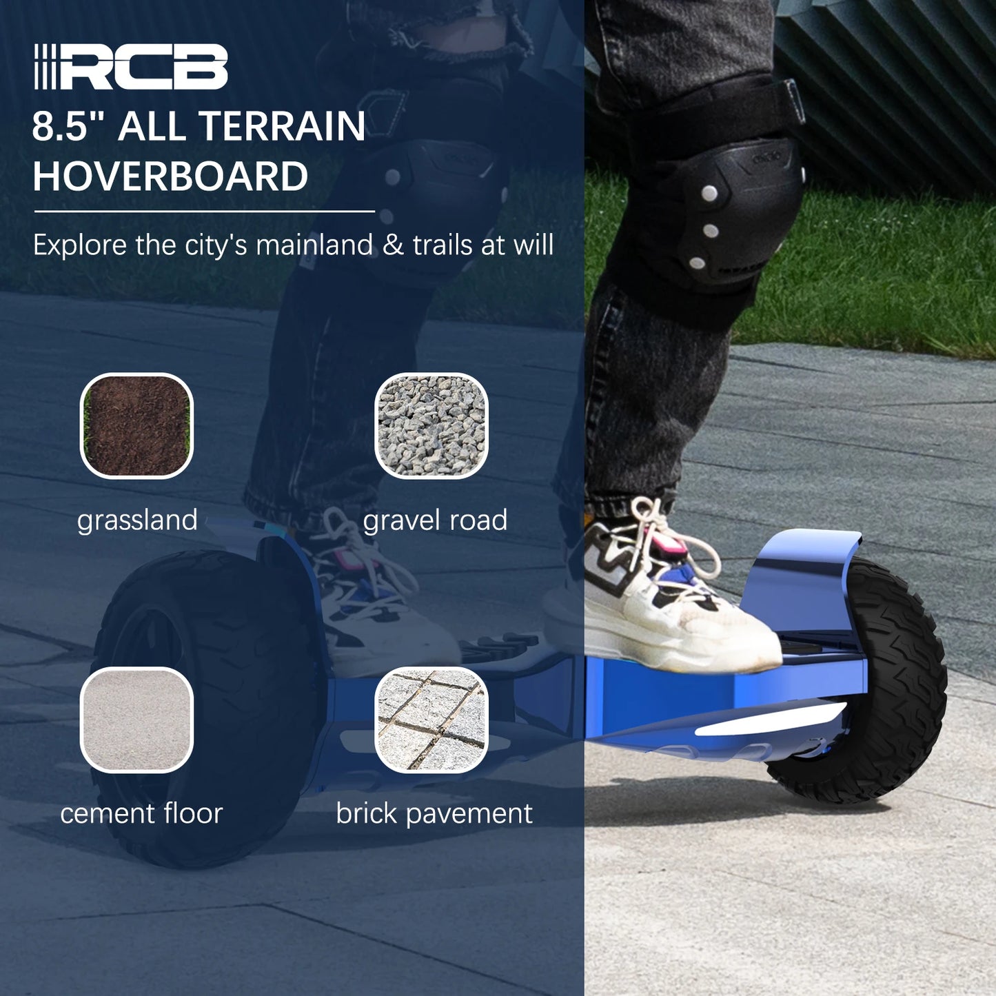 RCB  8.5 “ Hoverboard with Two Wheels, Hover board APP Control Function, Bluetooth Speaker, LED Lights for Kids and Adult