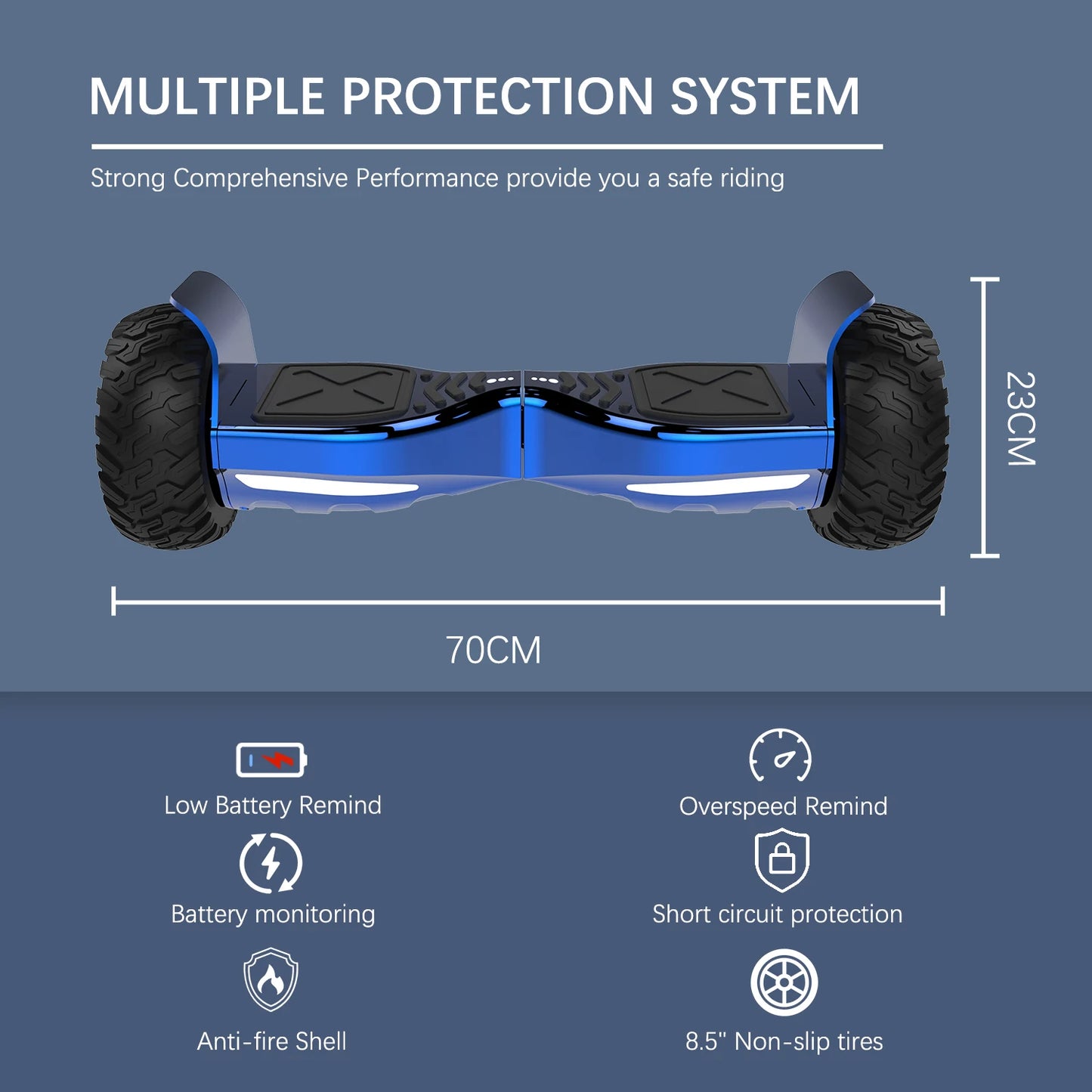 RCB  8.5 “ Hoverboard with Two Wheels, Hover board APP Control Function, Bluetooth Speaker, LED Lights for Kids and Adult