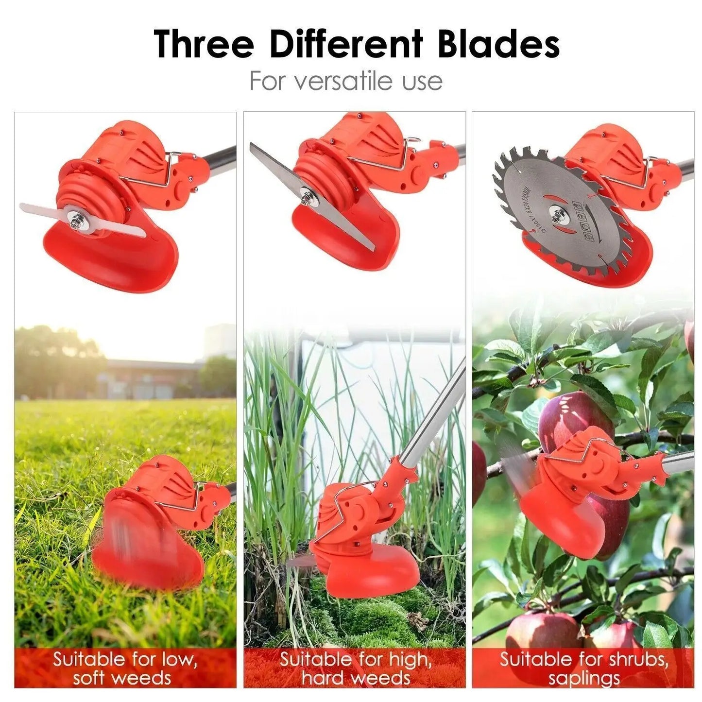 Cordless Grass Trimmer 12V - 2 Battery Powered Garden Edger & Lawn Cutter