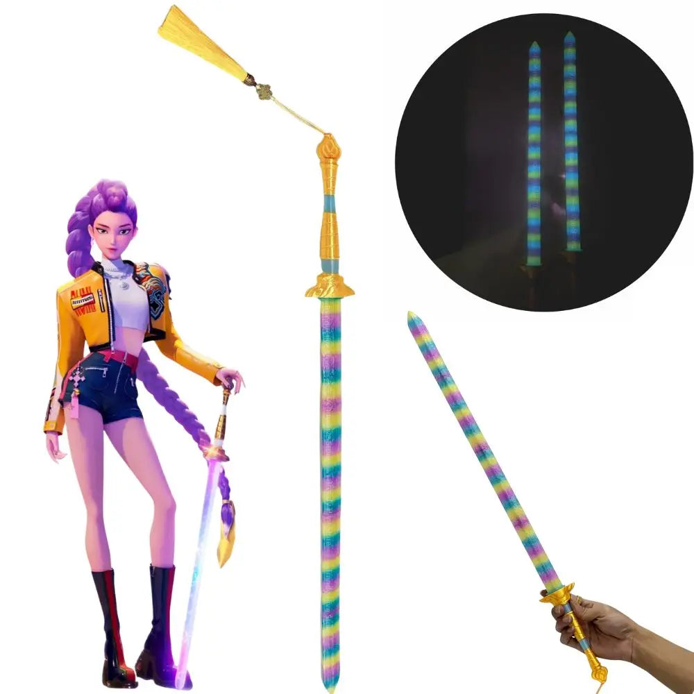 Kpop Demon Hunters Rumi Cosplay Lights Sword Weapons Roleplay Props for Girl Group Idol Halloween Carnival Costume Accessories