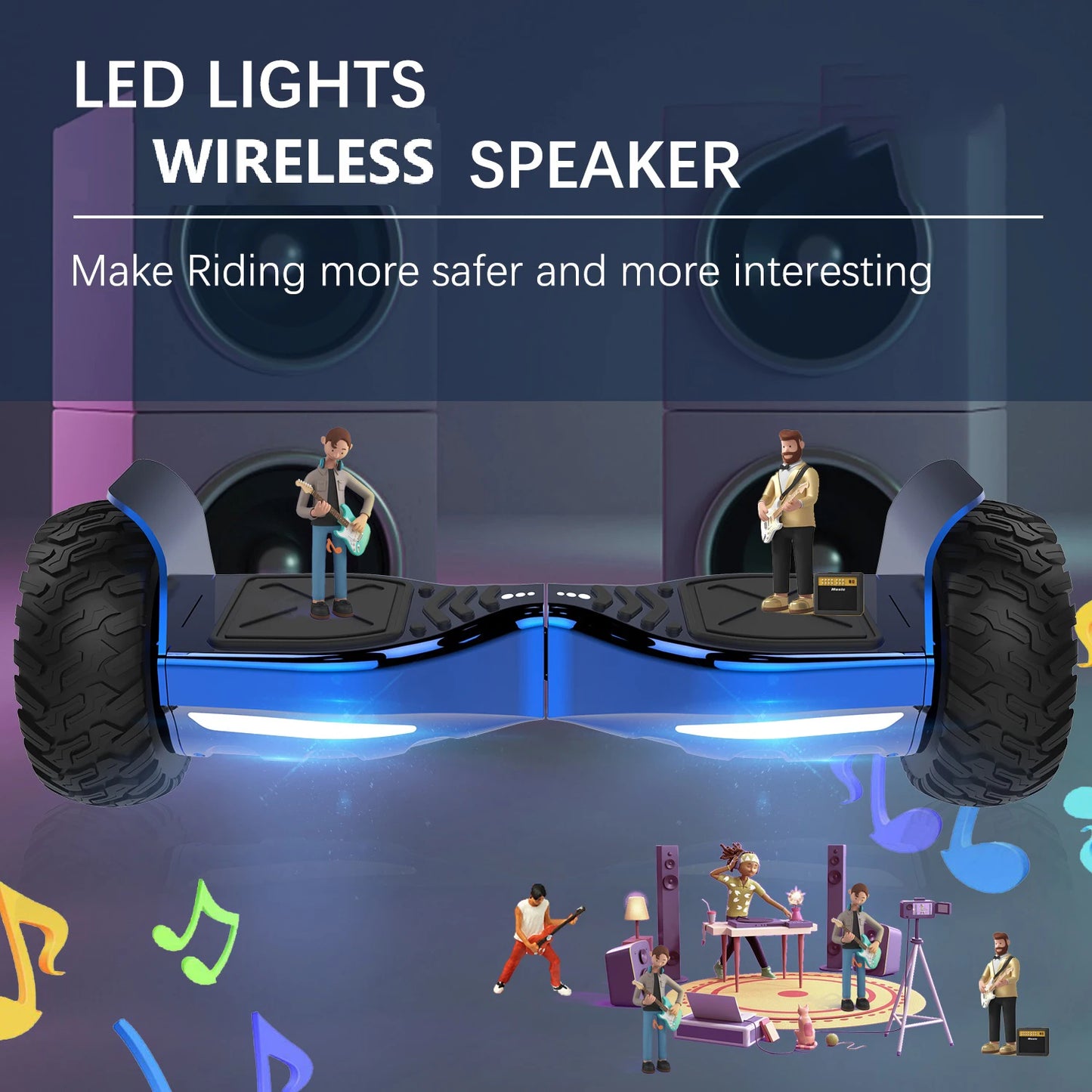 RCB  8.5 “ Hoverboard with Two Wheels, Hover board APP Control Function, Bluetooth Speaker, LED Lights for Kids and Adult