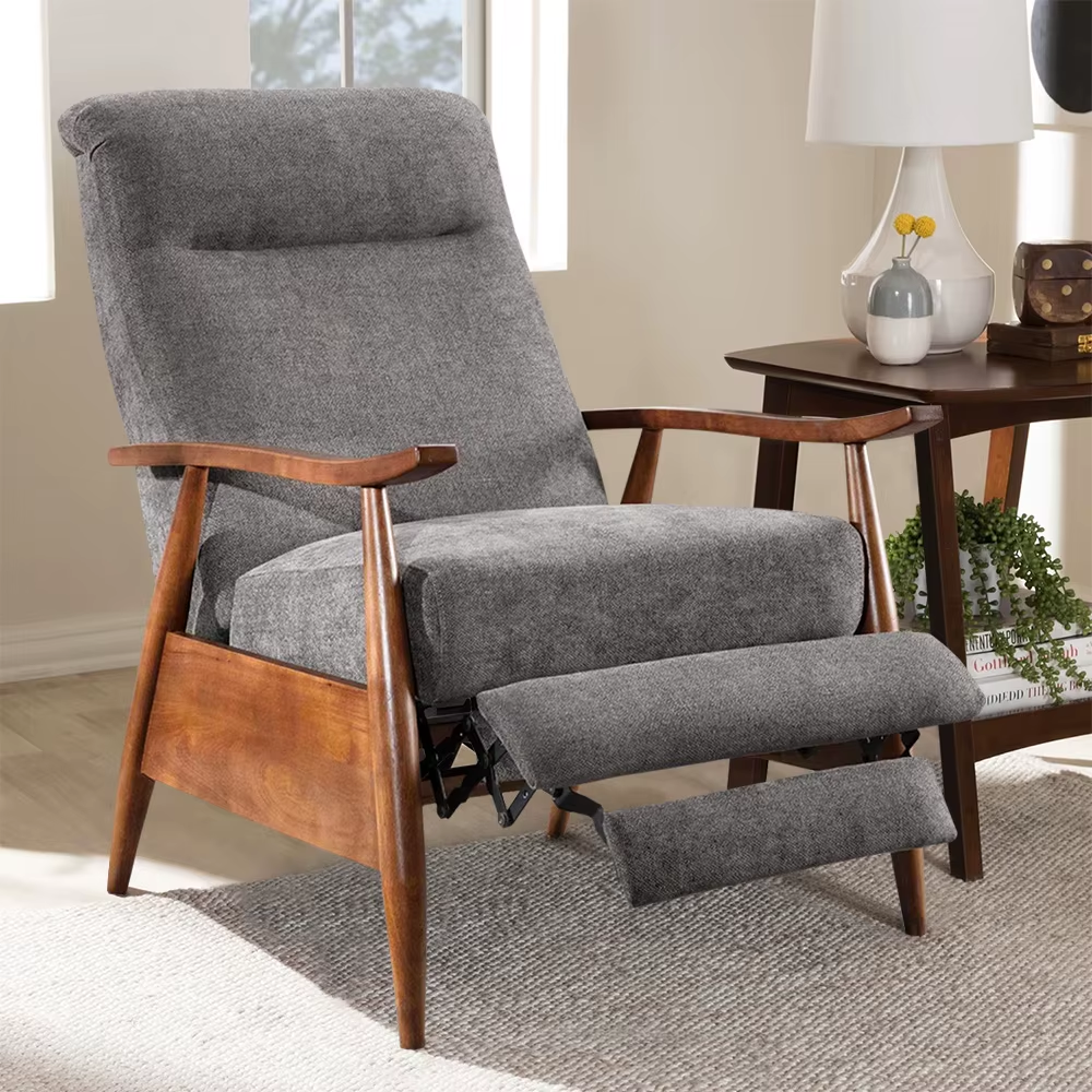 Grey Manual Recliner Armchair for Living Room Bedroom