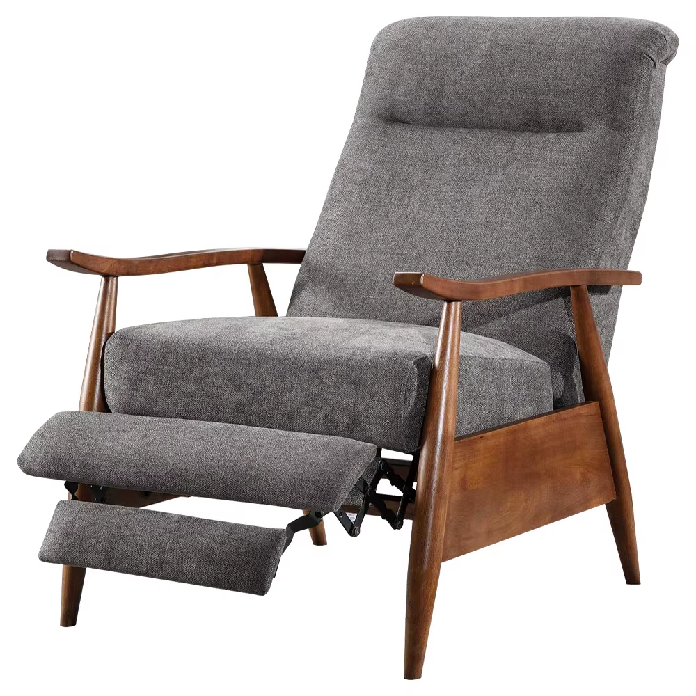 Grey Manual Recliner Armchair for Living Room Bedroom