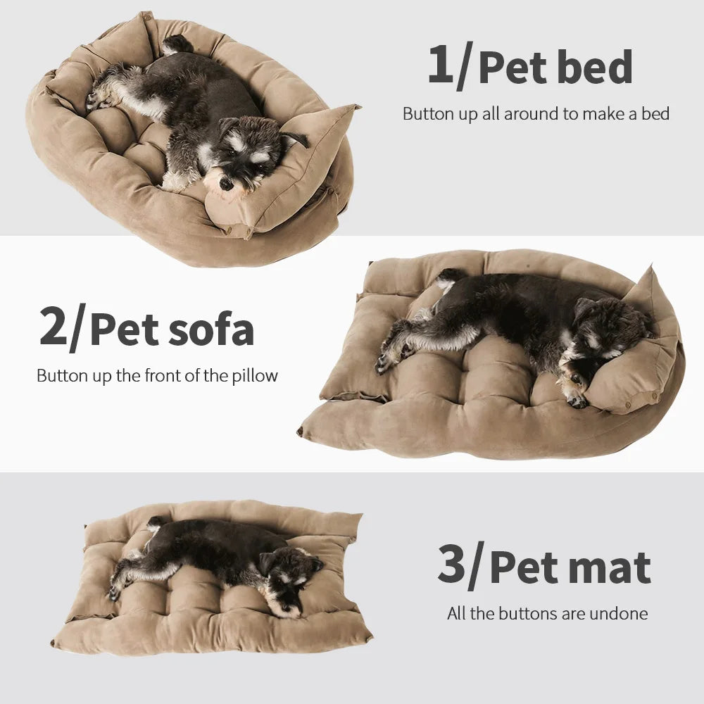 Multifunction Bed Mat 3 IN 1 Sleeping Bed Sofa Warm Winter Puppy Kitten Nest Kennel Soft Cushion For Dogs Cats