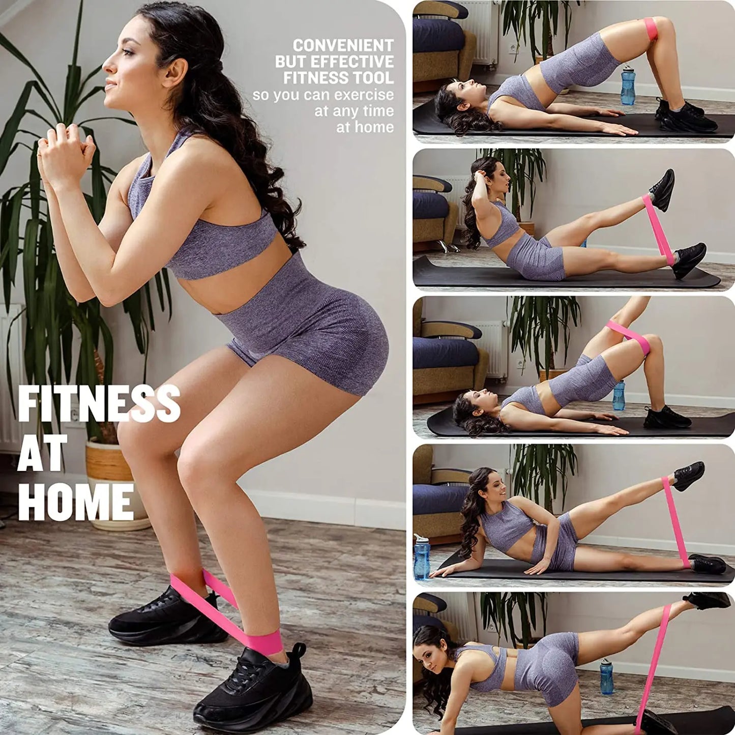 Portable Fitness Workout Equipment Rubber Resistance Bands Yoga Gym Elastic Gum Strength Pilates Crossfit Women Weight Sports