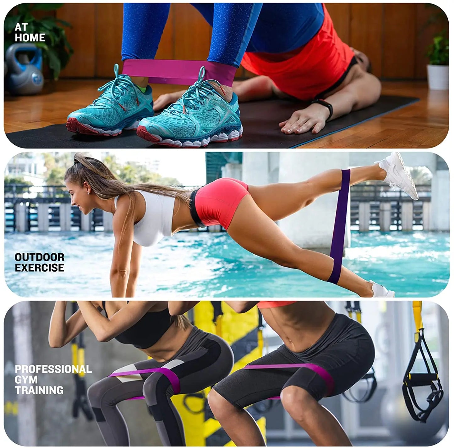 Portable Fitness Workout Equipment Rubber Resistance Bands Yoga Gym Elastic Gum Strength Pilates Crossfit Women Weight Sports