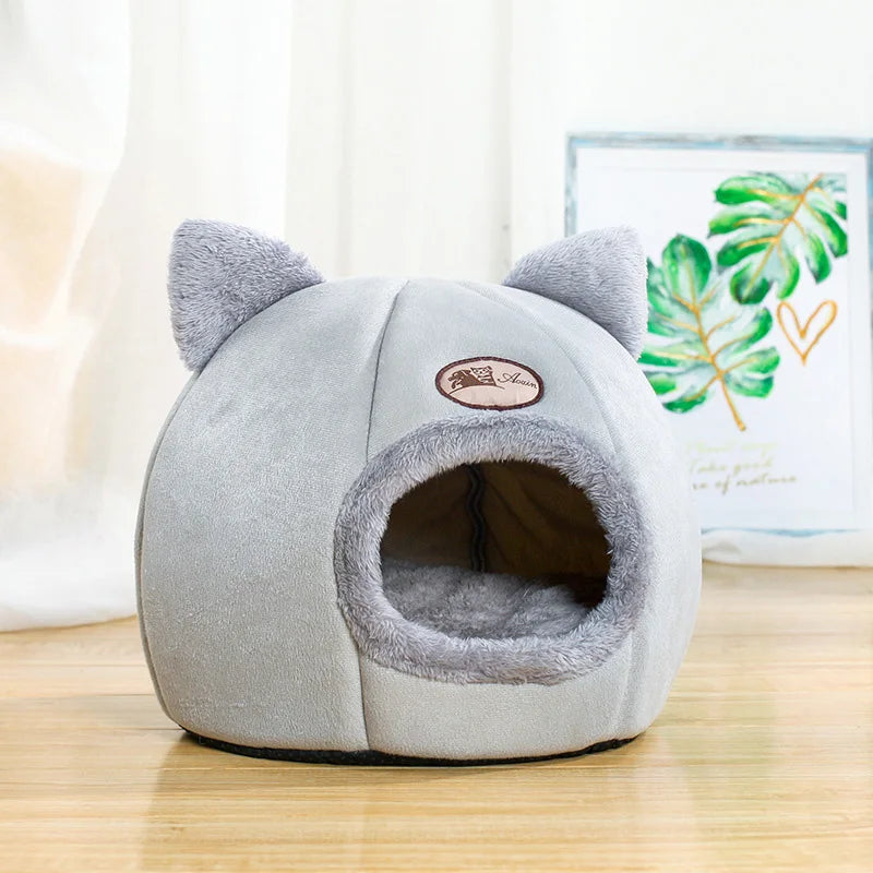 New Deep Sleep Comfort Cat Bed Iittle Mat Basket Cave Nest