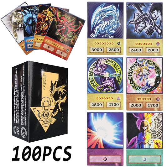 100pcs Yu-Gi-Oh Anime Style Cards Blue Eyes Dark Magician
