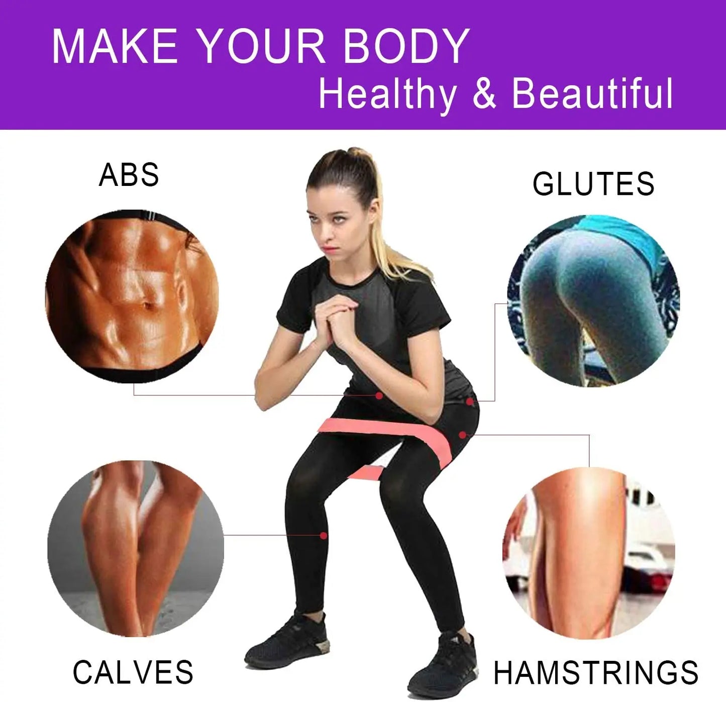Portable Fitness Workout Equipment Rubber Resistance Bands Yoga Gym Elastic Gum Strength Pilates Crossfit Women Weight Sports