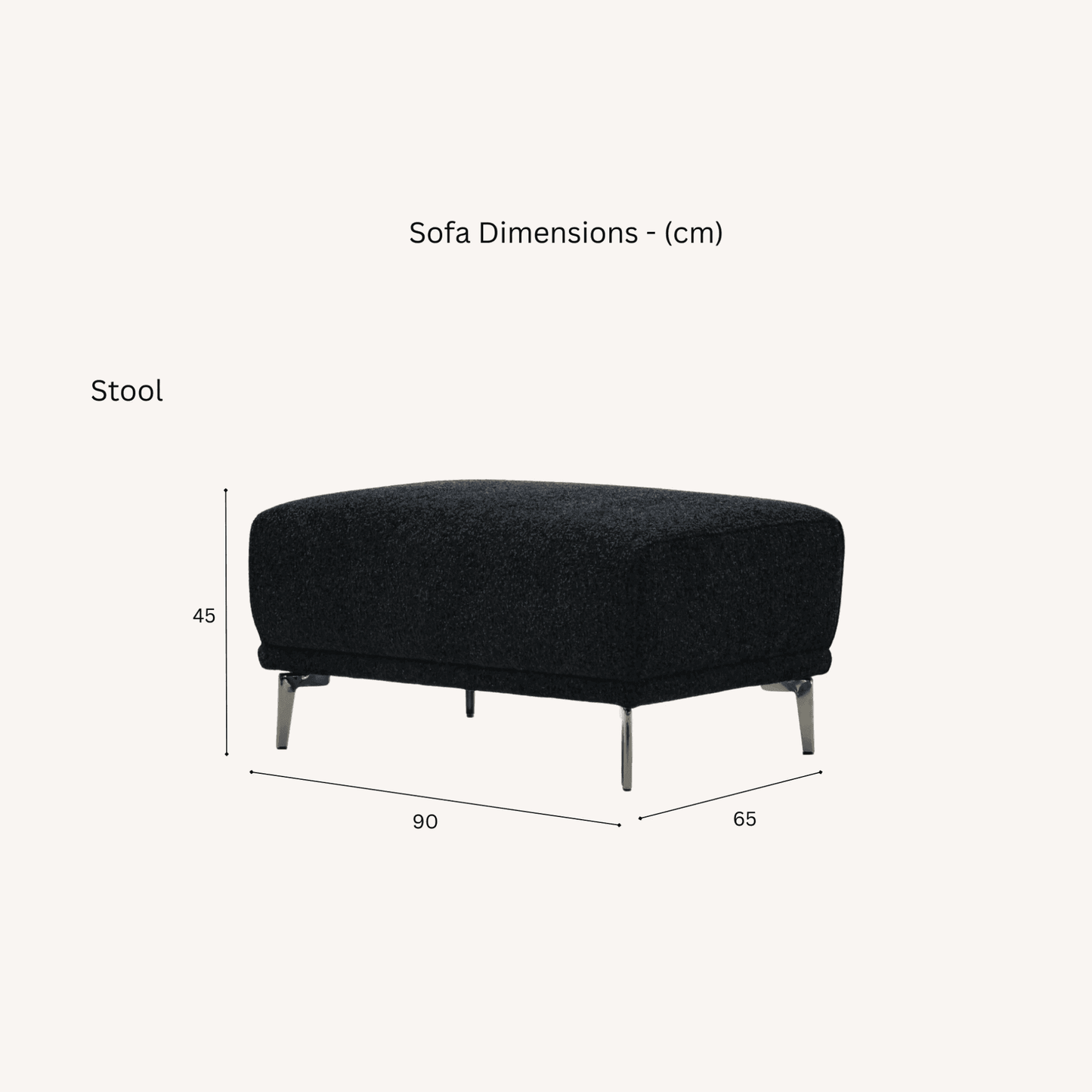 Aluxo Albany Sofa Range in Black Lux Boucle Fabric