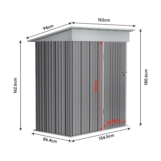 Outdoor Heavy-Duty Metal Storage Shed with Sloped Roof & Anti-Rust Coating