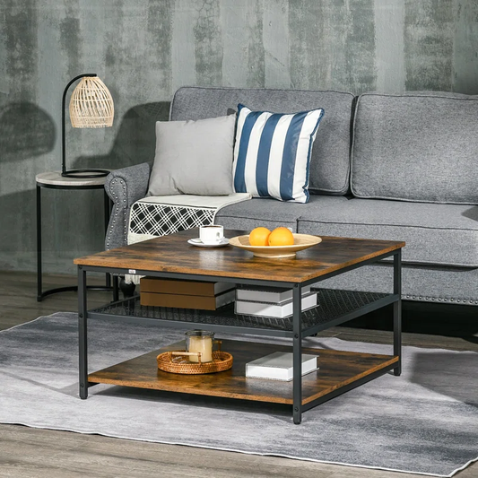 Retro Style Coffee Table Rustic Brown