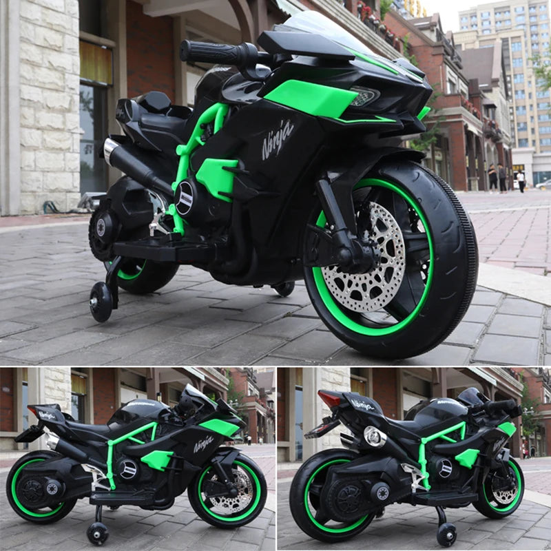 1.1M Long Children Electric Two Wheeled Rechargeable Drive Motorcycle For 3-9 Years Kids Ride On