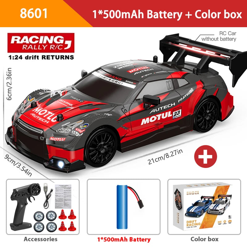 1:24 High Speed RC Drift Vehicle Cars Mustang 4WD Remote Control Racing Car Gift Toy