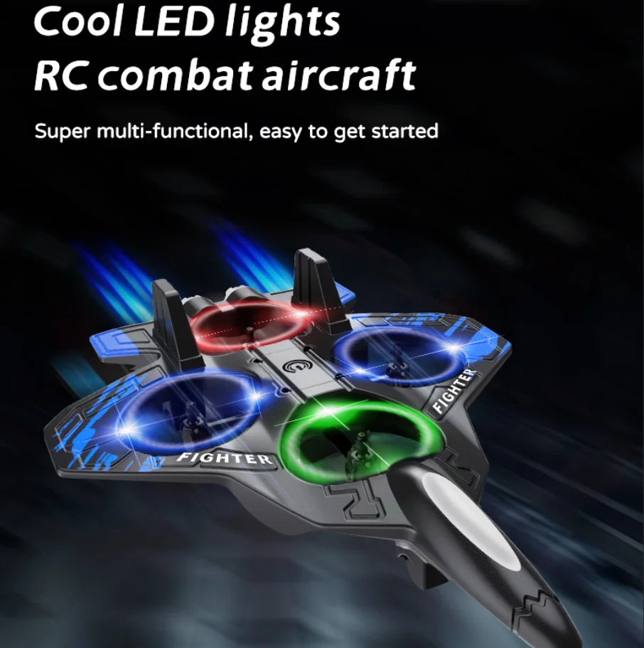 Foam RC Plane 2.4G Remote Control Stunt Glider 360 ° Flying Aircraft with LED for Kids