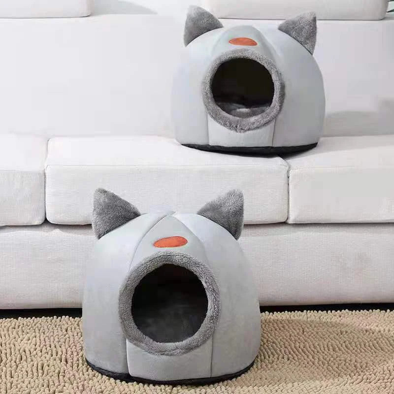 New Deep Sleep Comfort Cat Bed Iittle Mat Basket Cave Nest