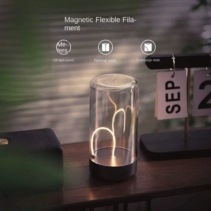 Portable quantum wire ambient magnetic light Type-C charging, for bedroom, study, Christmas gift