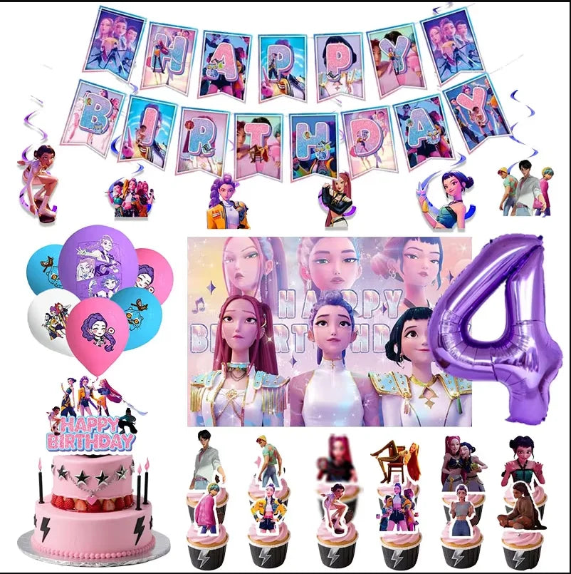 Kpop Demon Hunter Birthday Gift Bag Paper Box Party Favors Goodie Filler Candy Box Storage Party Supplies