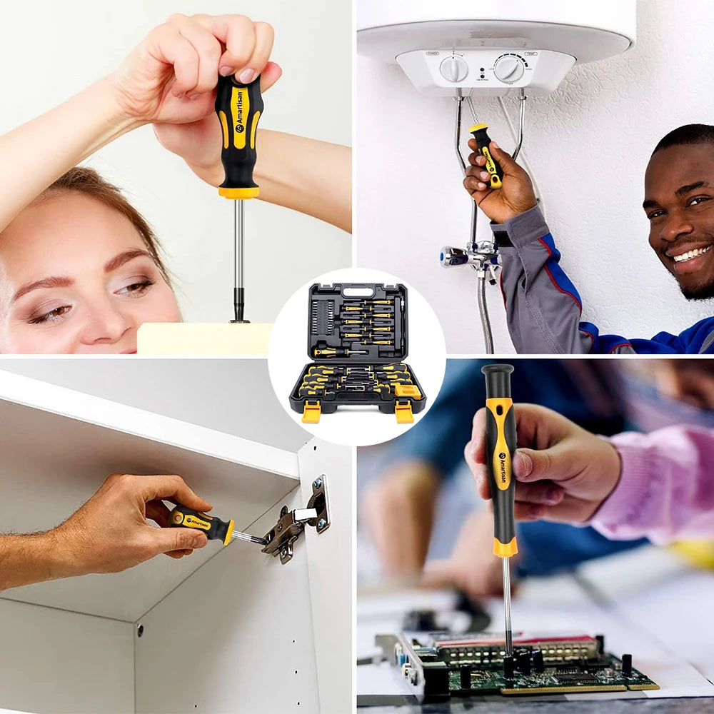 Magnetic Screwdriver Set 43 Piece Precision Phillips Screwdriver Screwdriver bits With Sturdy Tool Box Repair Hand Tools