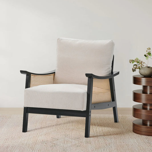 Mid Century Rattan Chair for Living Room Bedroom, 69Cm W X 79Cm D X 79Cm H