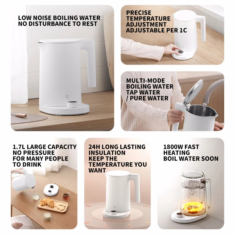 XIAOMI Smart Kettle 2 Pro Electric Kettles Kitchen Appliances LED Display 24H Intelligent Temperature Constant MIJIA app