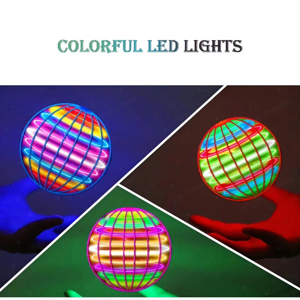 Flying Ball Children's Hand Controlled Color LED Cosmic Globe 360 ° Rotating Suitable for Indoor and Outdoor