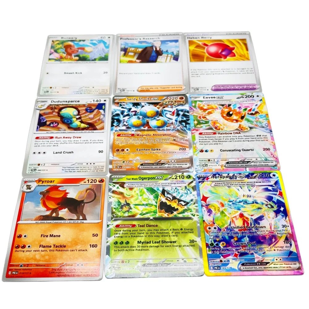 Prismatic Evolutions Pokemon Card Game Cartoon English Booster Battle Transaction Card