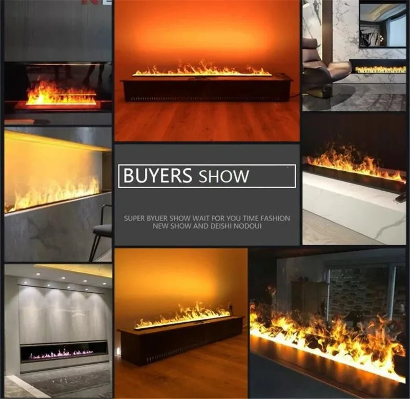 Embedded Simulated Flame Fireplaces Ultra-thin Home TV Stand Humidifier Fake Fire Electric Decoration for Living Room