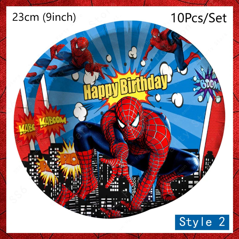 Spiderman Birthday Party Decorations Disposable Tableware Plate Cup Napkins Bags Supplies Set