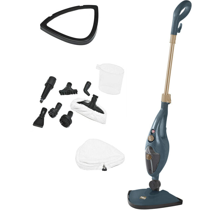 Powerful 10-in-1 Neo Steam Mop & Hand Steamer - 1500W, Dark Grey & Copper