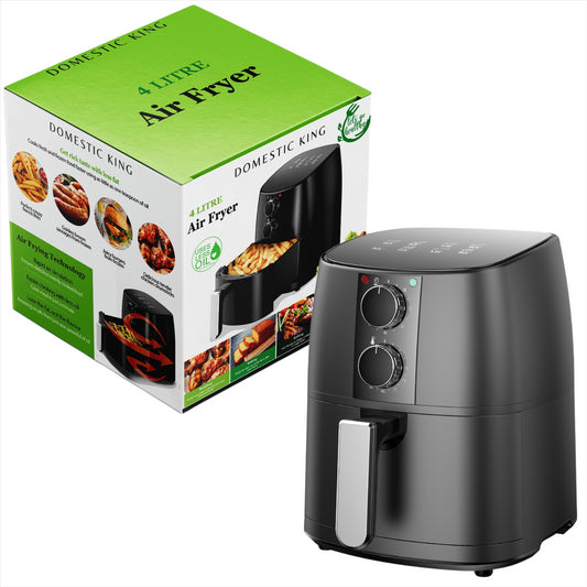 Domestic King 4L Air Fryer - Healthy Cooking & Free Recipe Book Included!