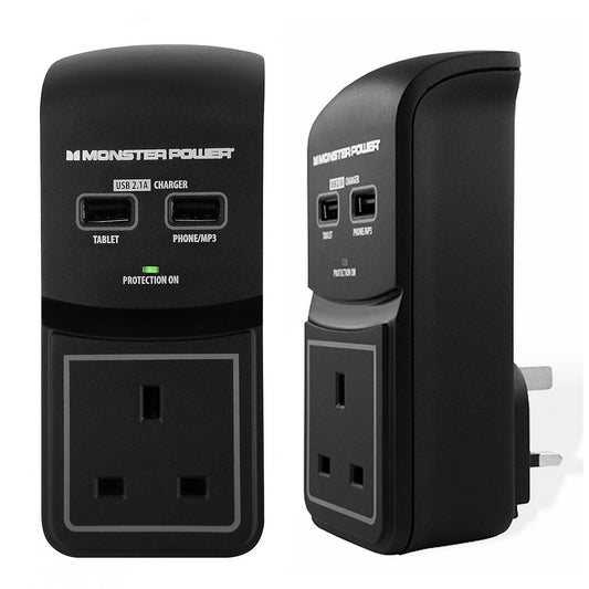 Monster Power Core 100: Surge-Protected Socket with Dual USB Charging Ports