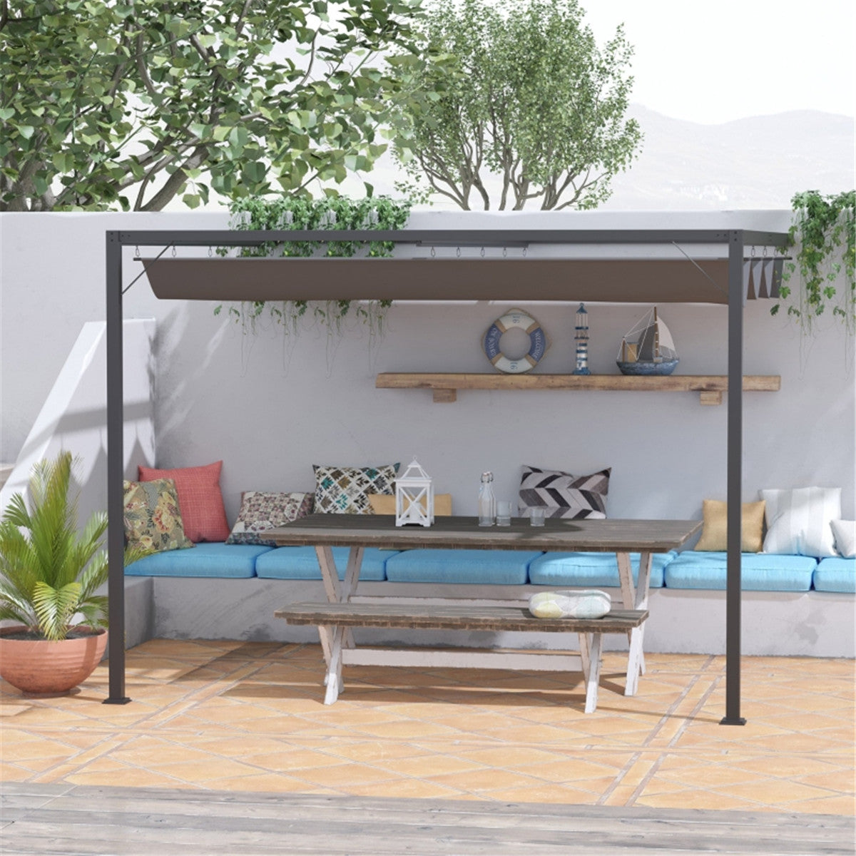 Versatile Pergola with Retractable Canopy - Expand Your Outdoor Oasis