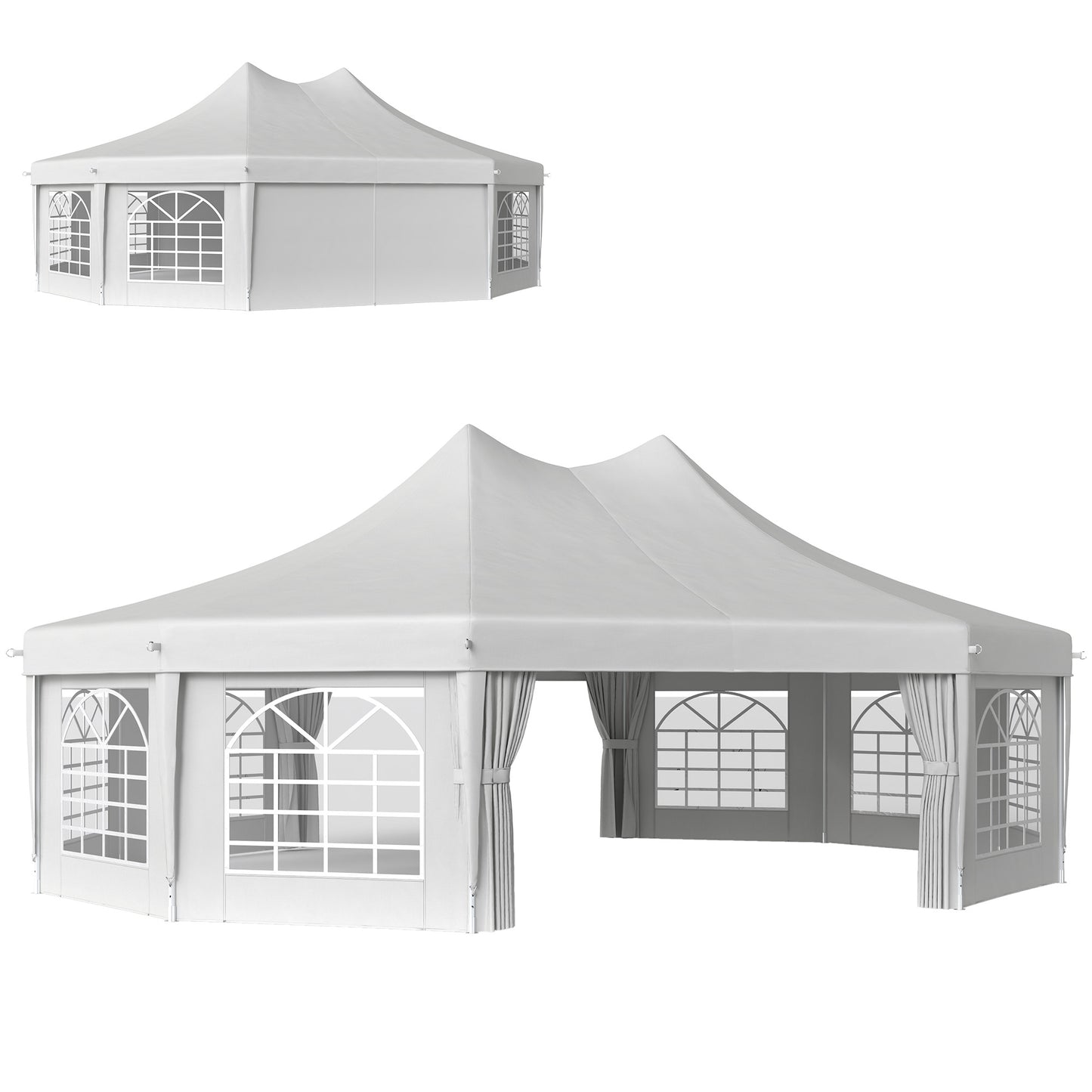 Decagonal 10-Sided Heavy-Duty Outdoor Party Tent Gazebo for Weddings