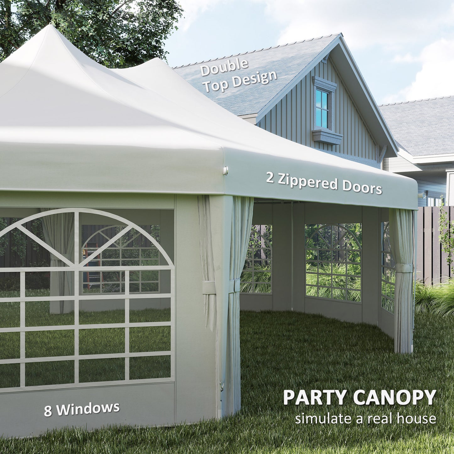 Decagonal 10-Sided Heavy-Duty Outdoor Party Tent Gazebo for Weddings