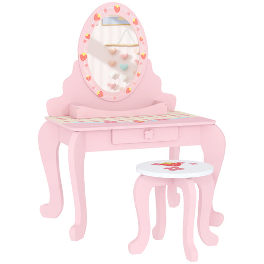 AIYAPLAY Enchanted Kids Vanity Set – 2-Piece Dressing Table with Stool