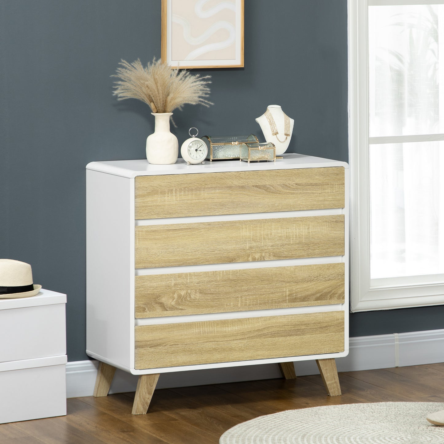 4-Drawer Chest: Elegant Storage Cabinet for Bedroom & Beyond