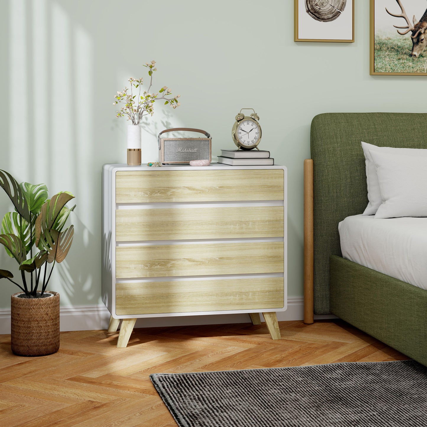 4-Drawer Chest: Elegant Storage Cabinet for Bedroom & Beyond