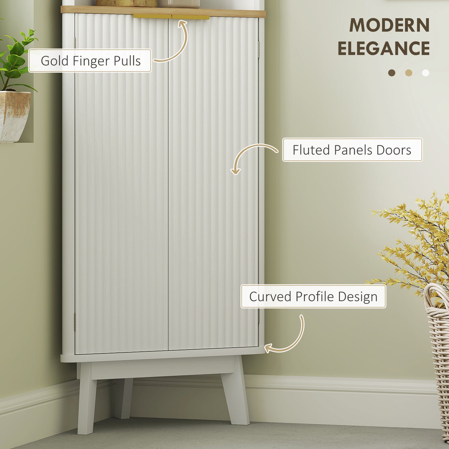 Stylish Slim Bathroom Storage Unit with Adjustable Shelving - White