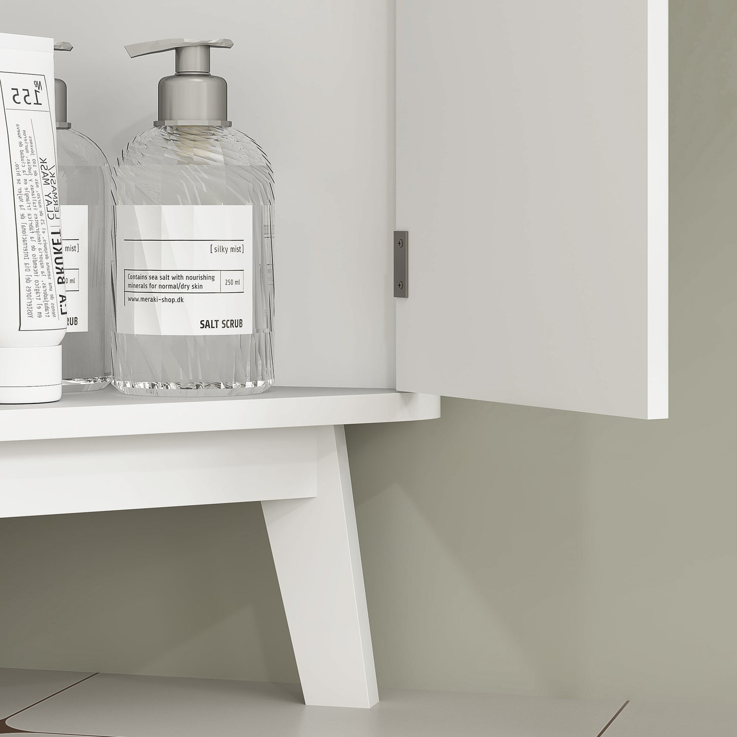 Stylish Slim Bathroom Storage Unit with Adjustable Shelving - White